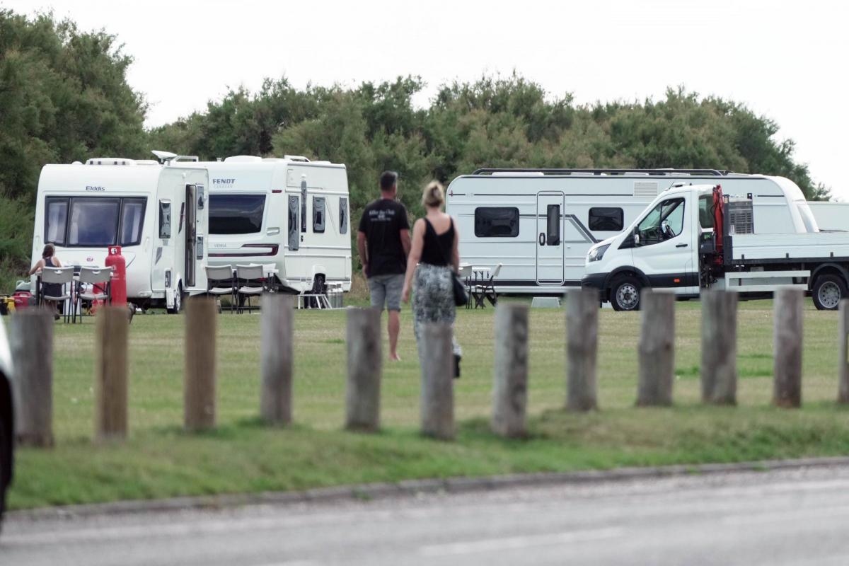 Caravans park on beauty spot near seafront
