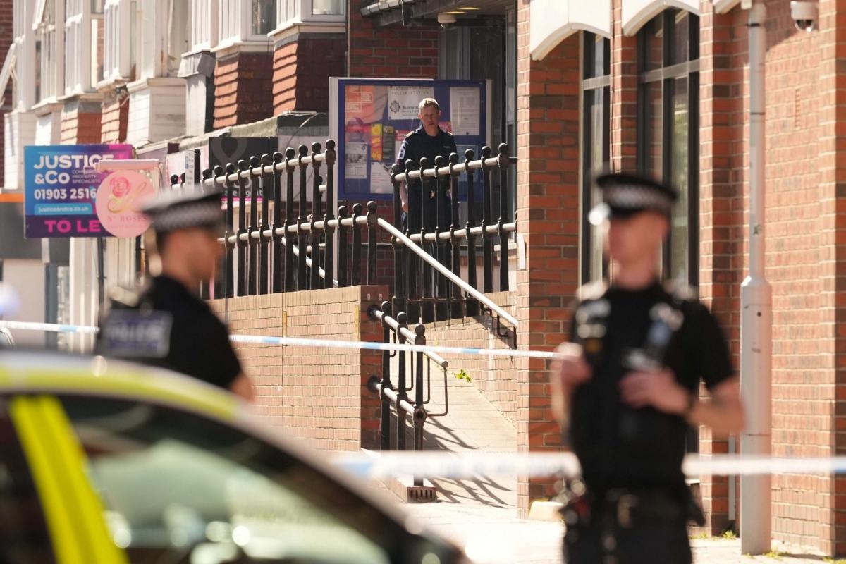 Pictures show cordon after unexploded munitions handed in to police station