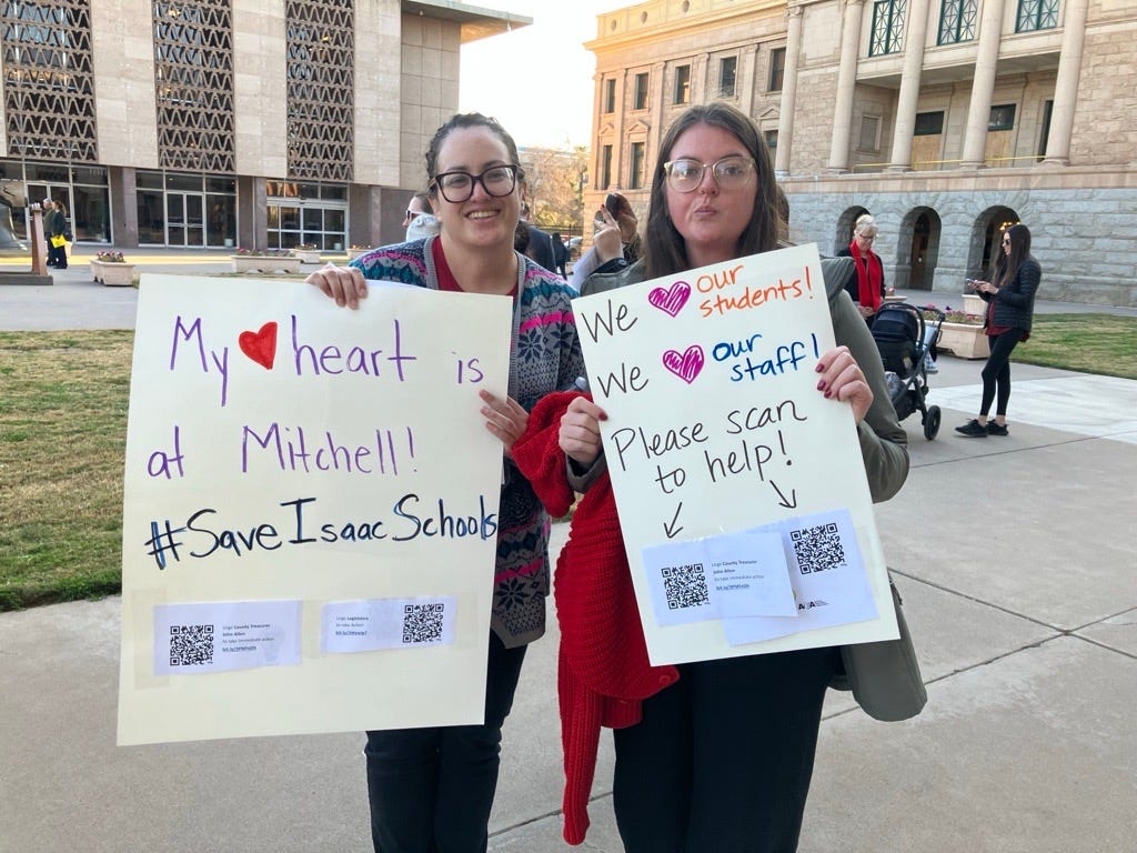 Isaac Elementary staff to keep working Friday, hopeful for paychecks
