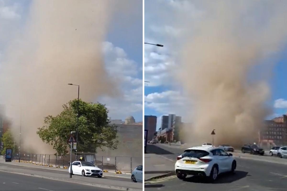 Rare 'dust devil' spotted in Manchester city centre