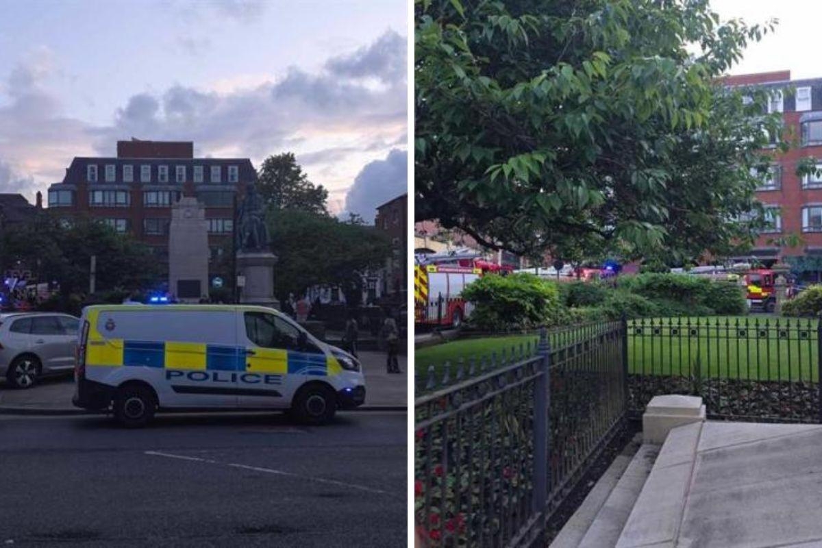 Fire crews tackle fire after blaze breaks out in town centre flat