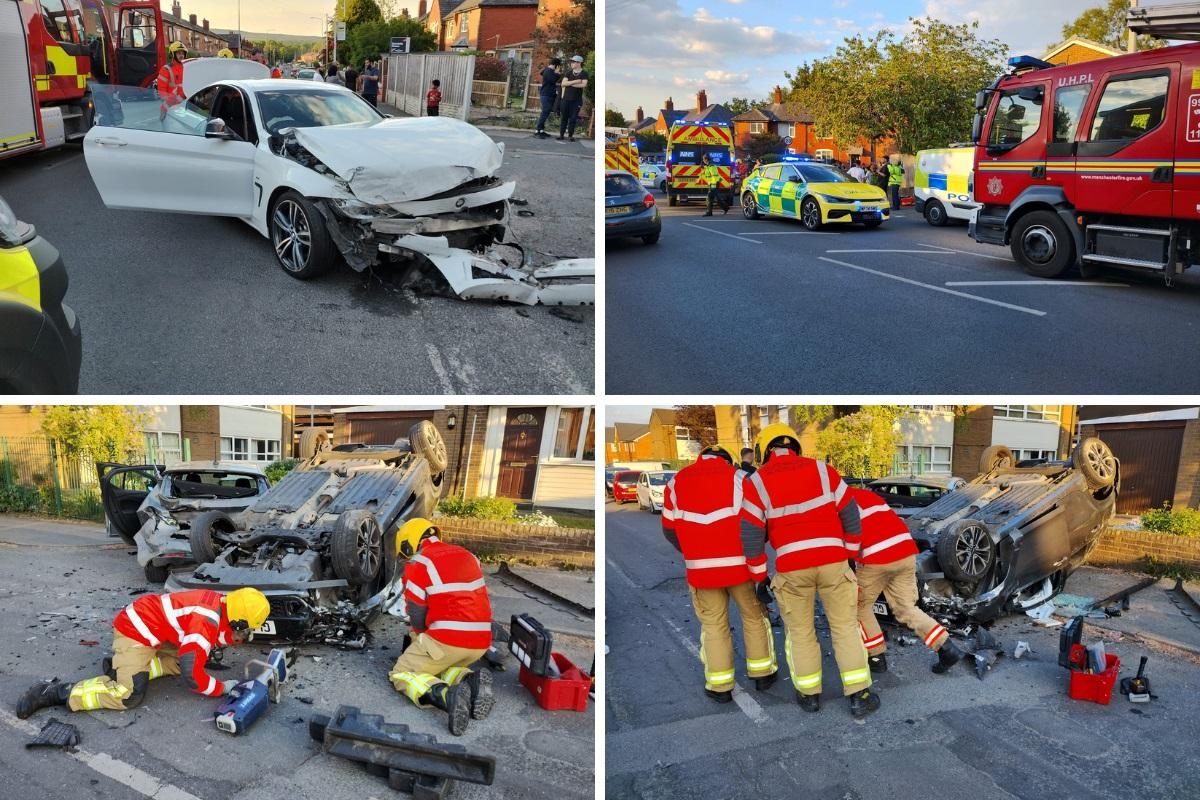 Emergency services called to 3-car crash on road which is focus of police op