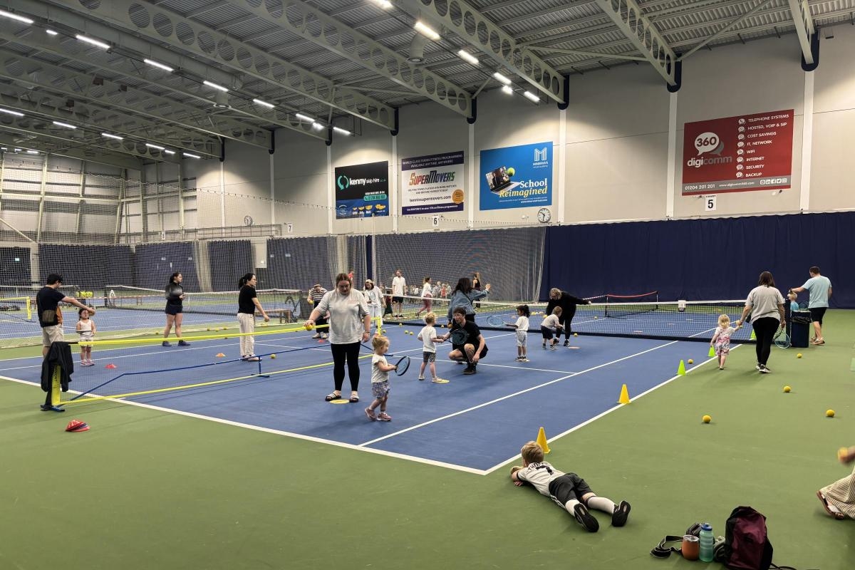 Sporty youngsters and their families have a colourful day out