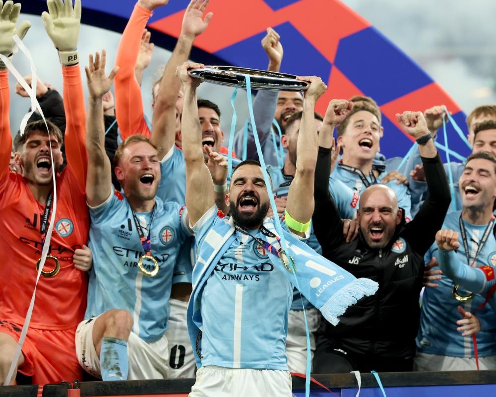 Melbourne City clinch championship with fiery A-League Men grand final win over Victory