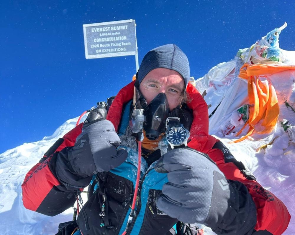 Ex-Royal Marine completes ‘world's longest triathlon' at Everest summit