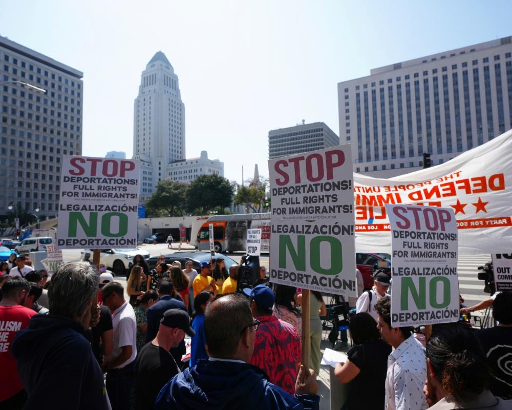 California leaders condemn Ice raids in LA: ‘We will not stand for this'