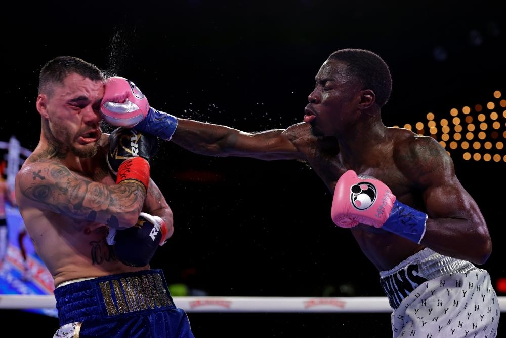 Hitchins dismantles Kambosos inside eight to retain 140lb title at Garden