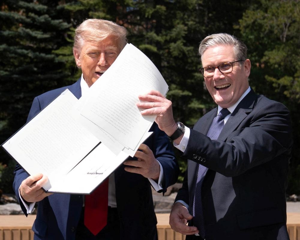 Trump says UK is protected from tariffs ‘because I like them' as trade deal is signed off