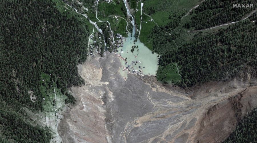 Swiss village buried in glacier collapse