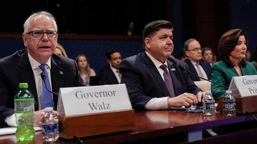 Insults fly as blue-state governors battle GOP at feisty hearing