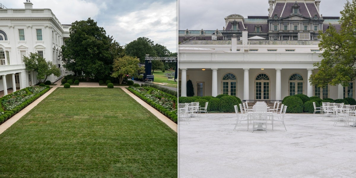 New Photos Reveal Iconic White House Rose Garden Paved Over After Trump Makeover