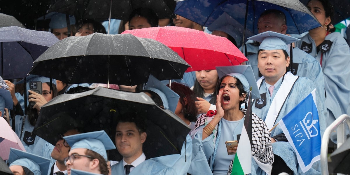 Graduates Boo Columbia President Over Mahmoud Khalil's Absence