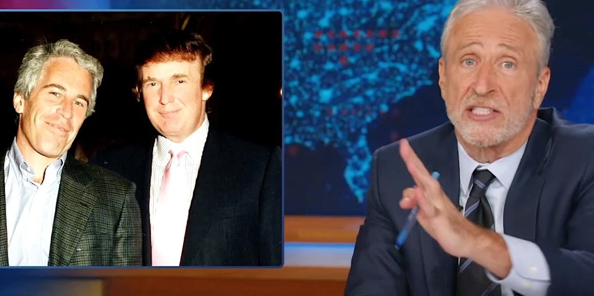 ‘What The F**k?': Jon Stewart Stunned By 2 Words In Trump's Latest Epstein Denial