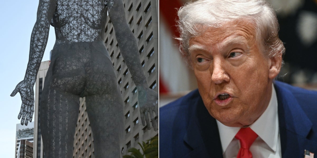Video Of Man's Head In Statue's Ass Goes Viral As Perfect Trump Metaphor