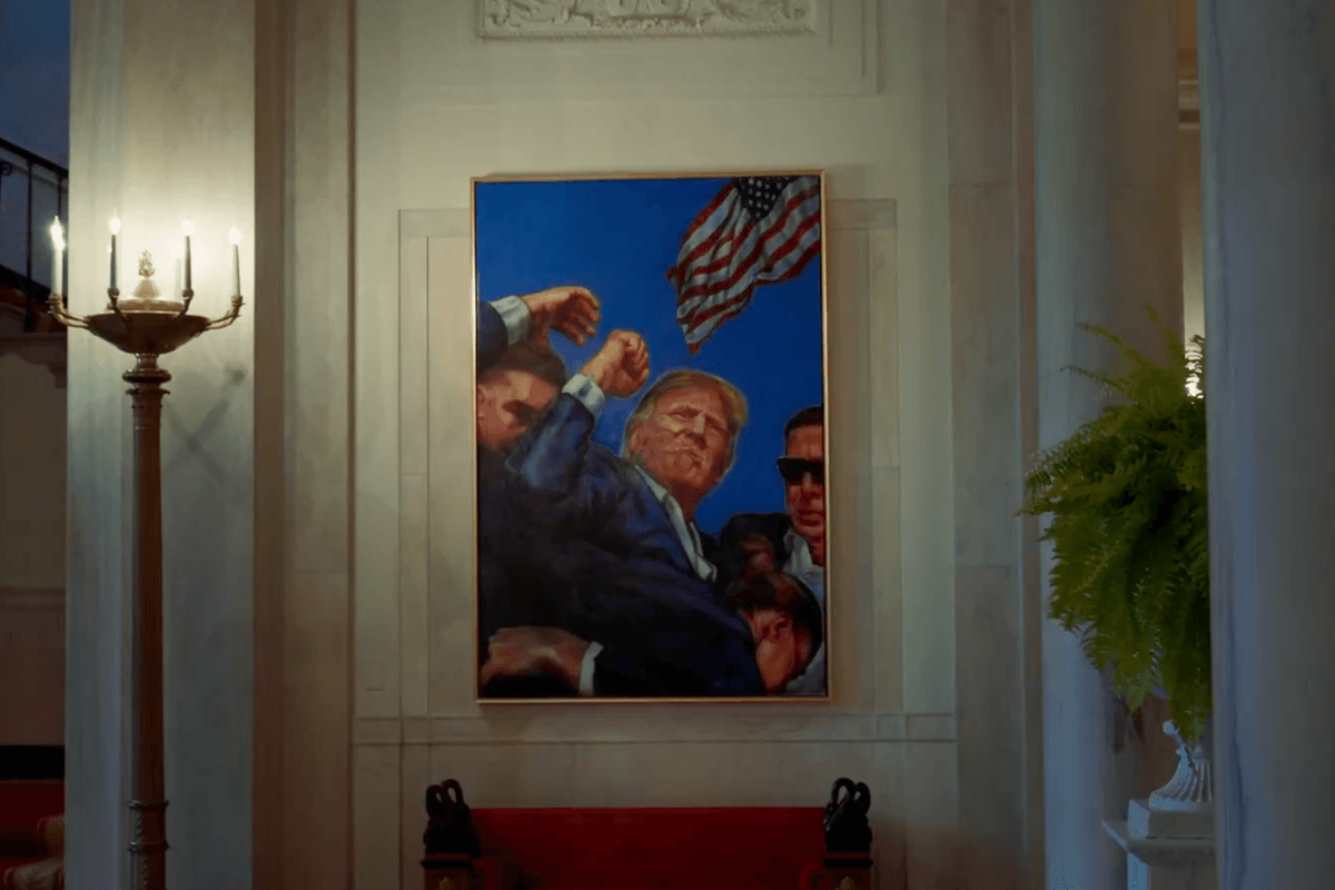 Trump moves Obama's White House portrait to display painting of his own assassination attempt
