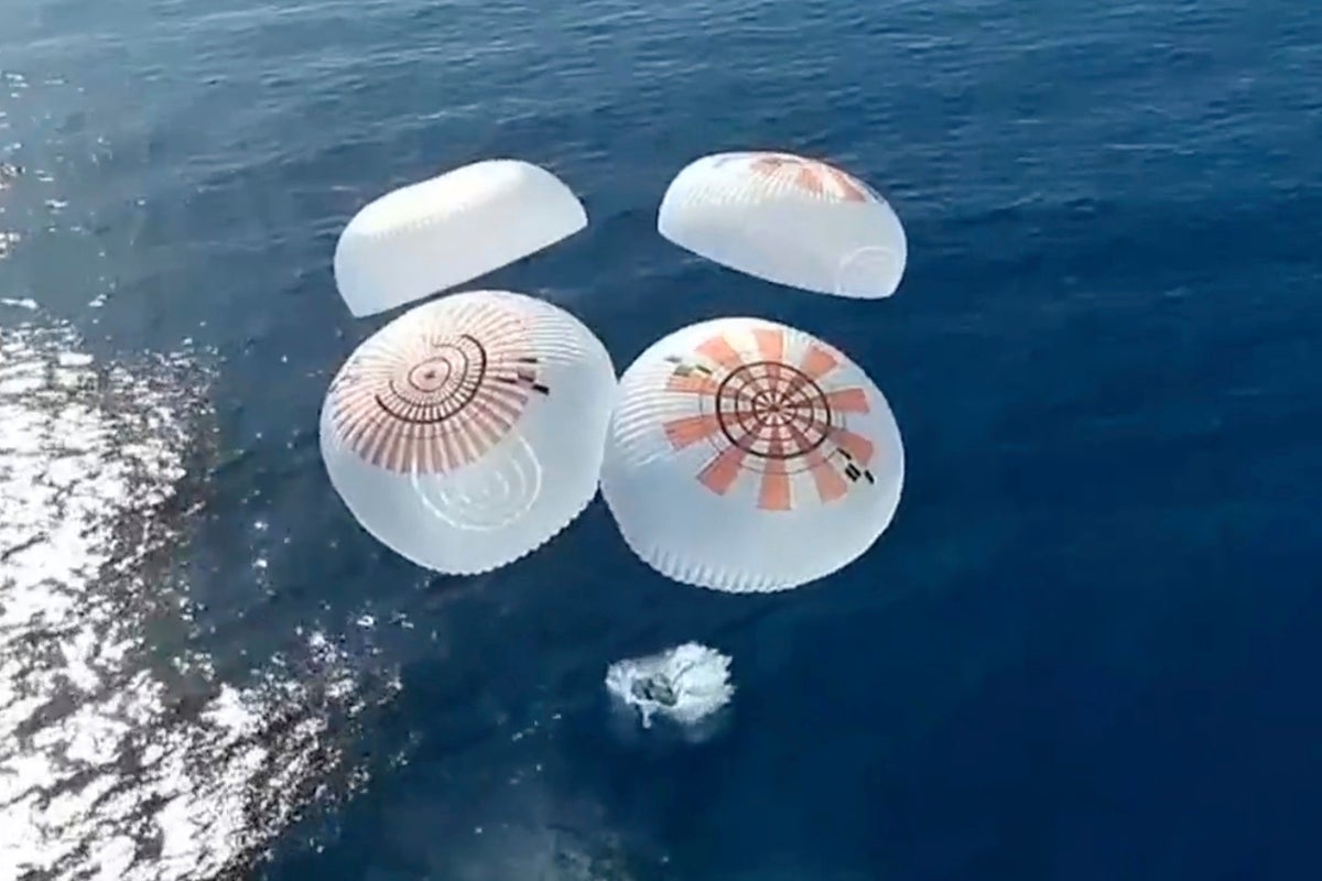 Watch: Bitcoin investor's private SpaceX flight splashes down on Earth