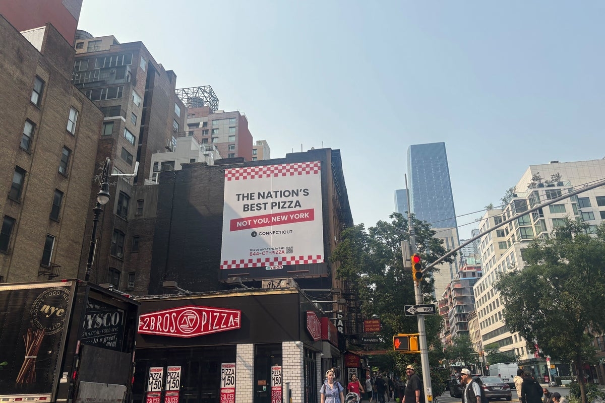 Getting saucy! Connecticut tourism bureau buys billboards in New York City to declare its pizza the best