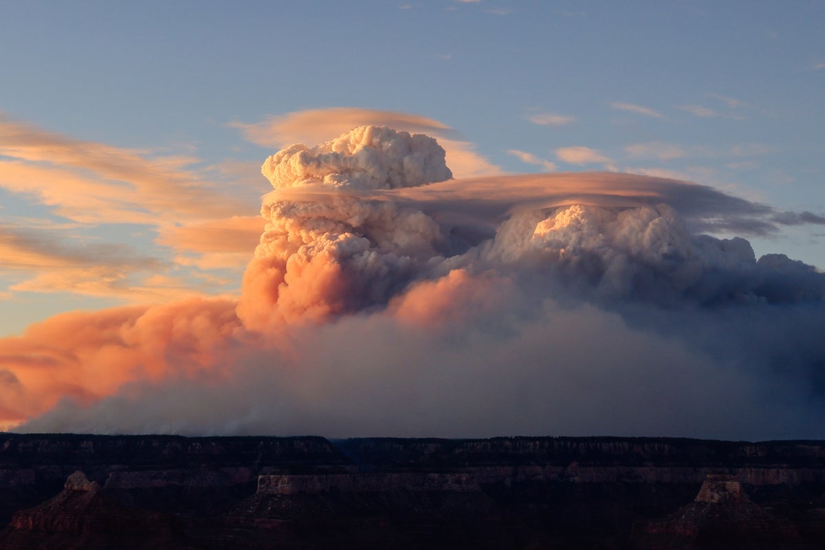 ‘Fire clouds' springing up around the Grand Canyon