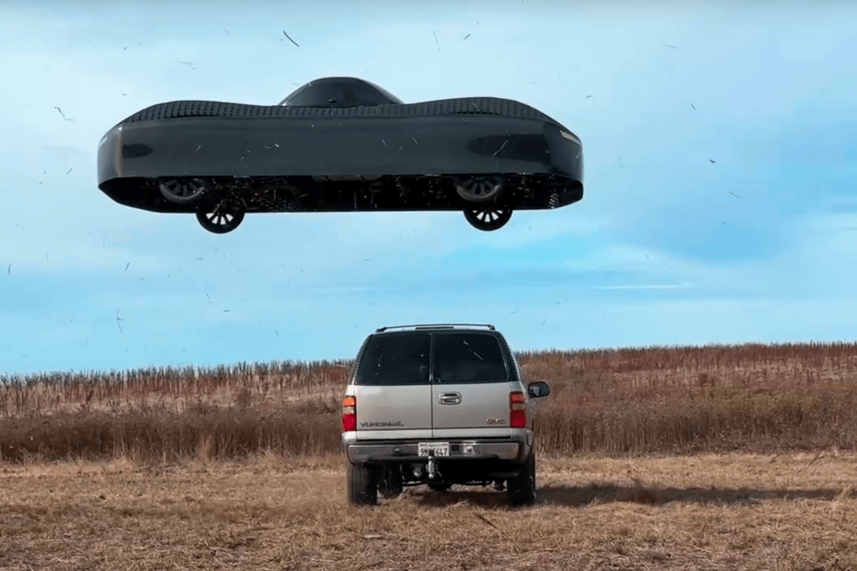 World's first flying car hops over vehicle in public test