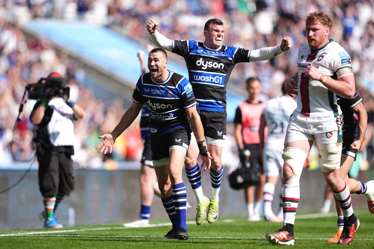 Bath end three decades of agony in controversial Premiership final win over Leicester