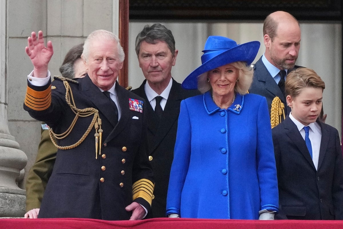 King follows grandfather's example at VE Day parade