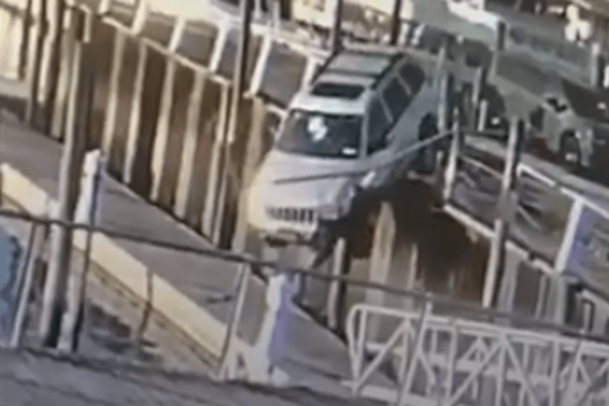 Moment ‘inexperienced driver' has miracle escape after launching off Long Island pier
