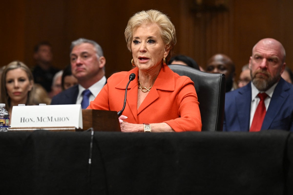 Wrestler Triple H sitting behind Linda McMahon at hearing delights social media: ‘I guess she brought her own security'