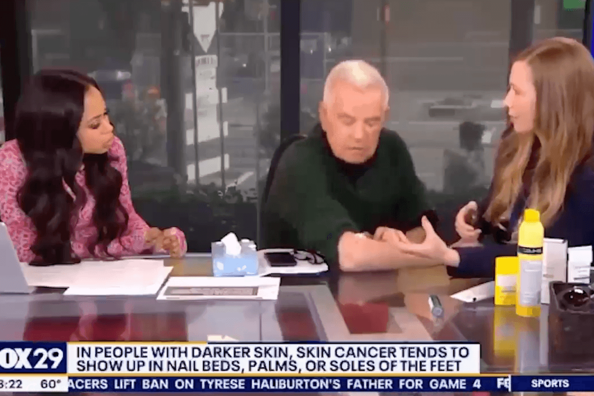 Watch: Moment shocked news anchor is diagnosed with skin cancer live on-air