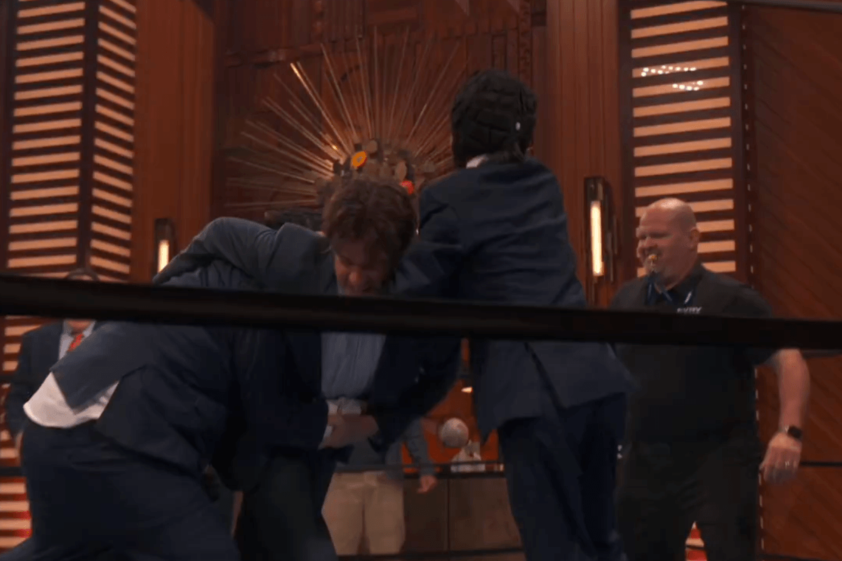 John Mulaney fights three teenage boys in finale of live Netflix talk show