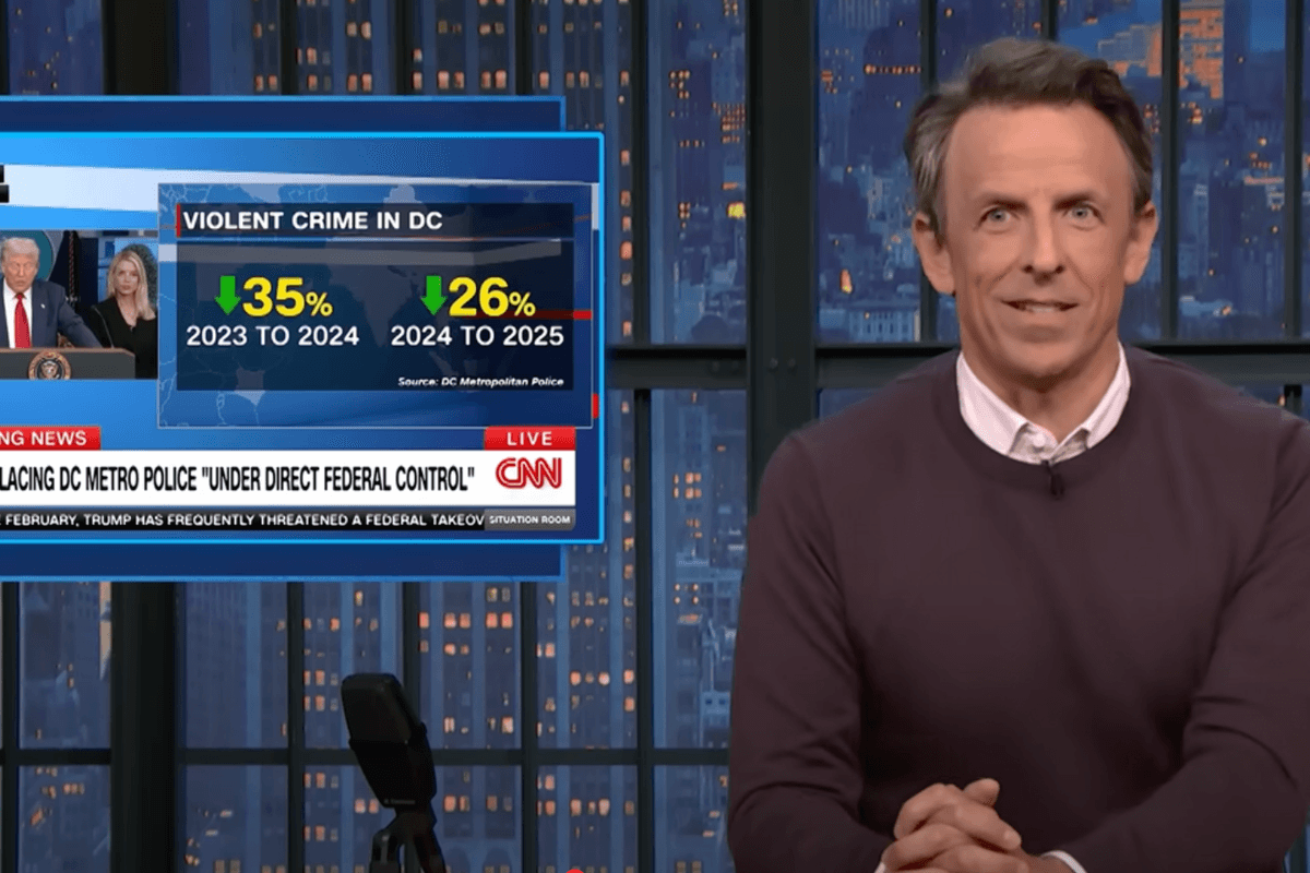 Seth Meyers ridicules Trump's DC crime crackdown: ‘Like a dystopian hellhole in a steampunk novel'