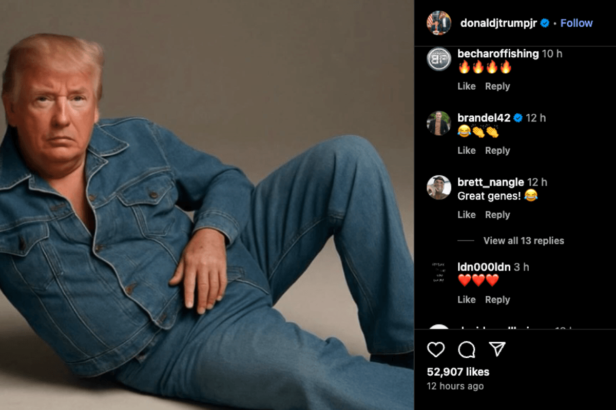 Trump Jr skewered for Instagram post where he referred to his dad's AI parody of Sydney Sweeney ad as ‘so hot'