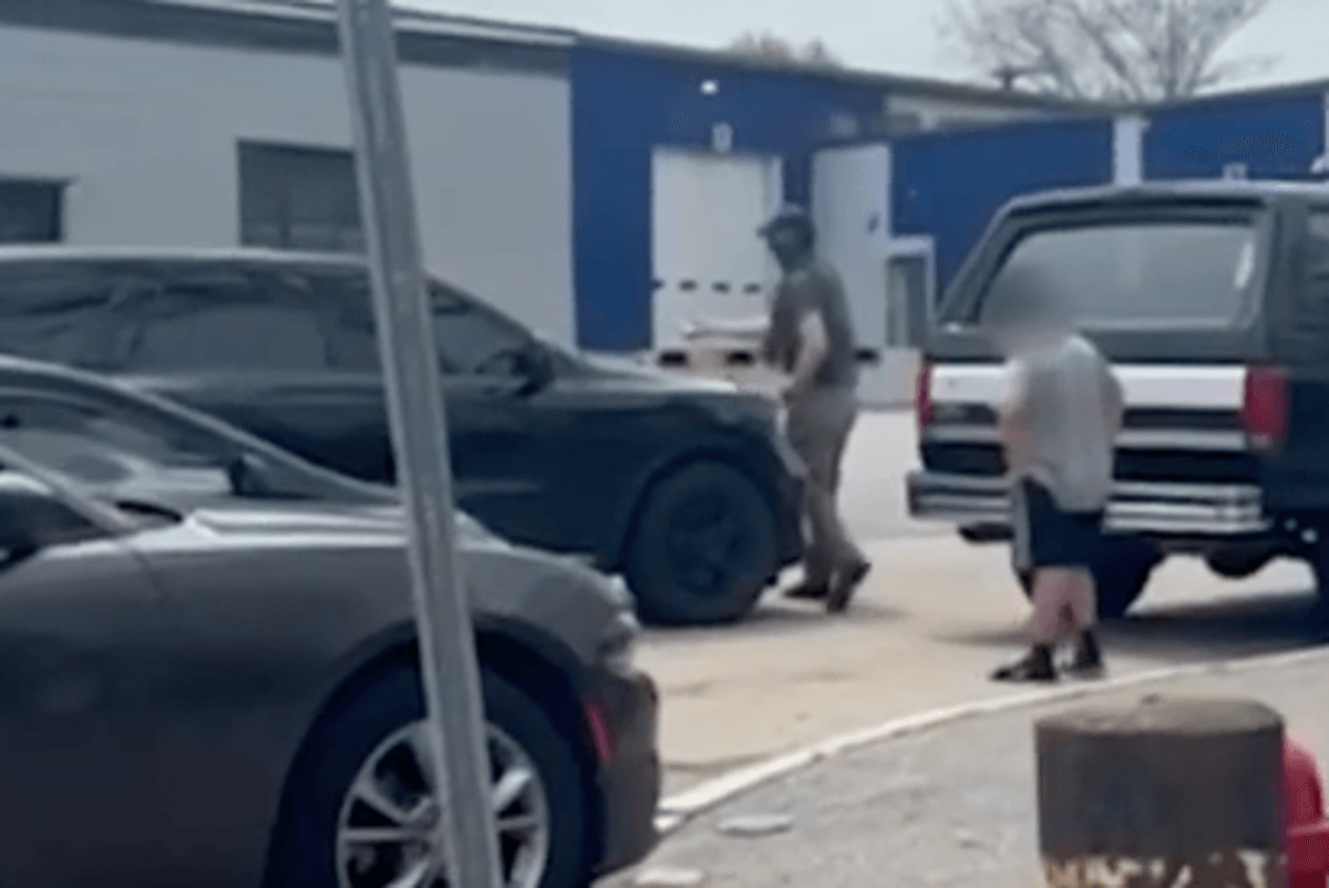 Moment masked ICE agents leave a child alone on the street as they arrest the person he was walking with