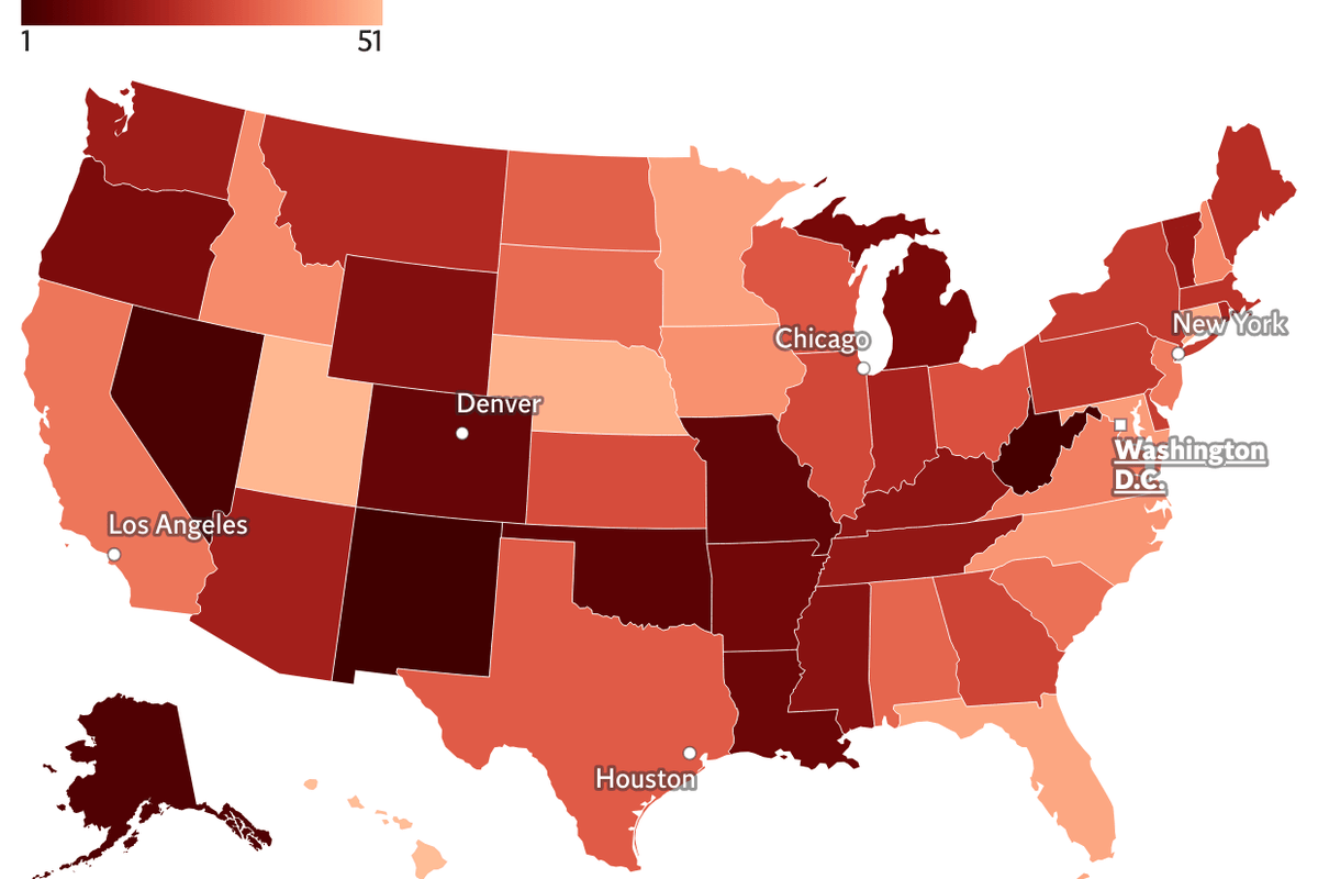 Mapped: The states hit hardest by America's drug epidemic