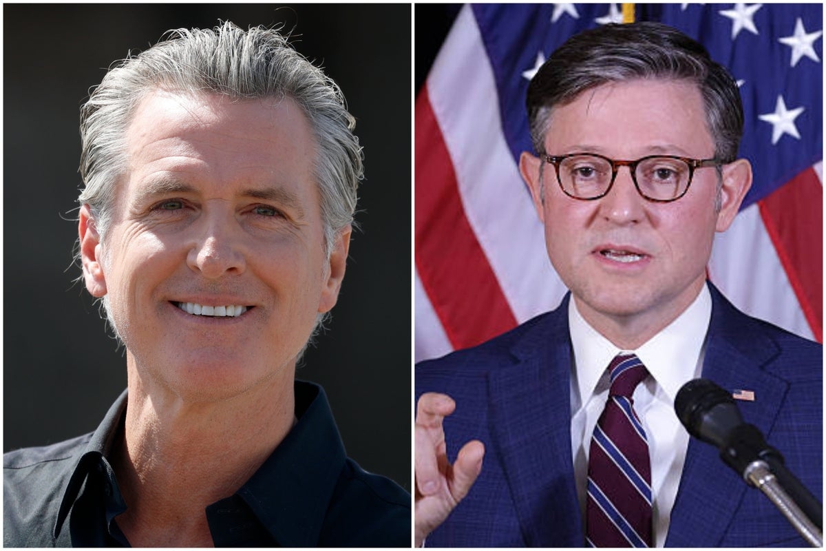 Mike Johnson claims that Gavin Newsom ‘ought to be tarred and feathered' over LA protests