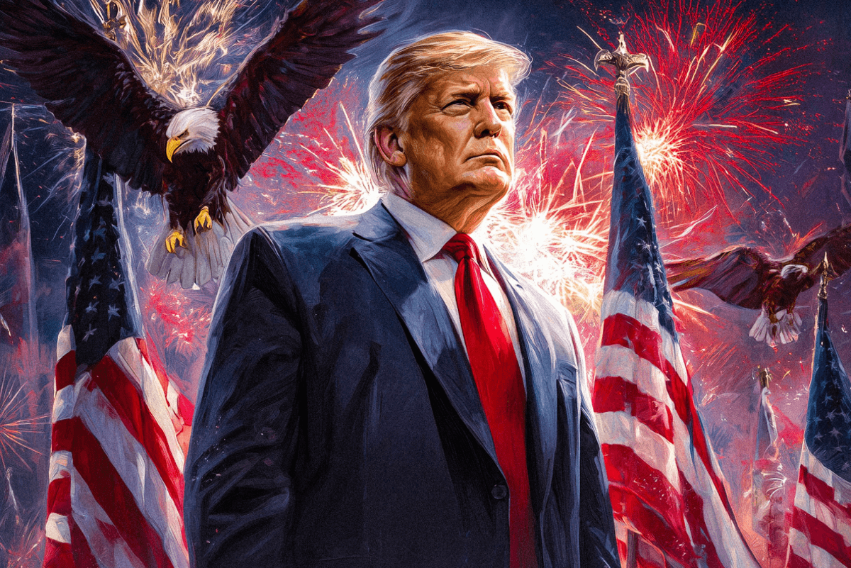 White House claims Trump went from ‘hunted to hunter' in latest unhinged meme with fireworks, eagles and flags
