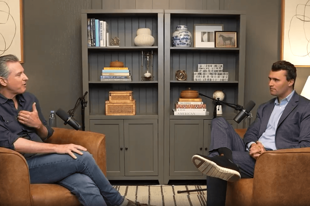 Liberals torch ‘trash' Gavin Newsom for launching podcast with Charlie Kirk interview