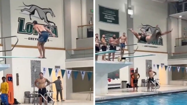 Olympic legend Michael Phelps joins his hometown NFL team the Baltimore Ravens for diving contest