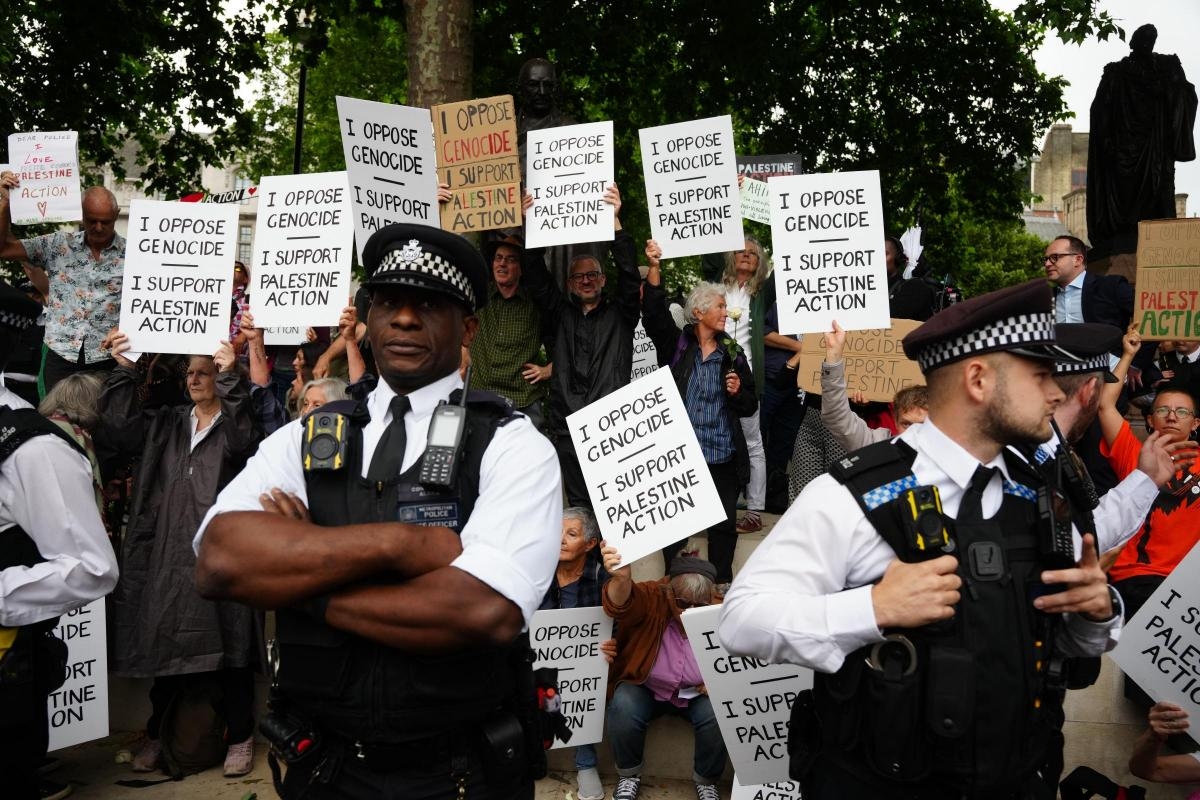 Three charged with showing support for banned group Palestine Action