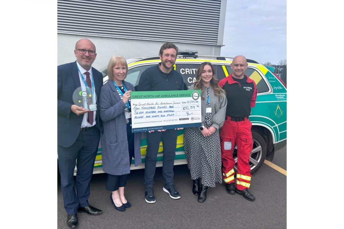 Darlington hospital drops in to help support the air ambulance - raising £10k