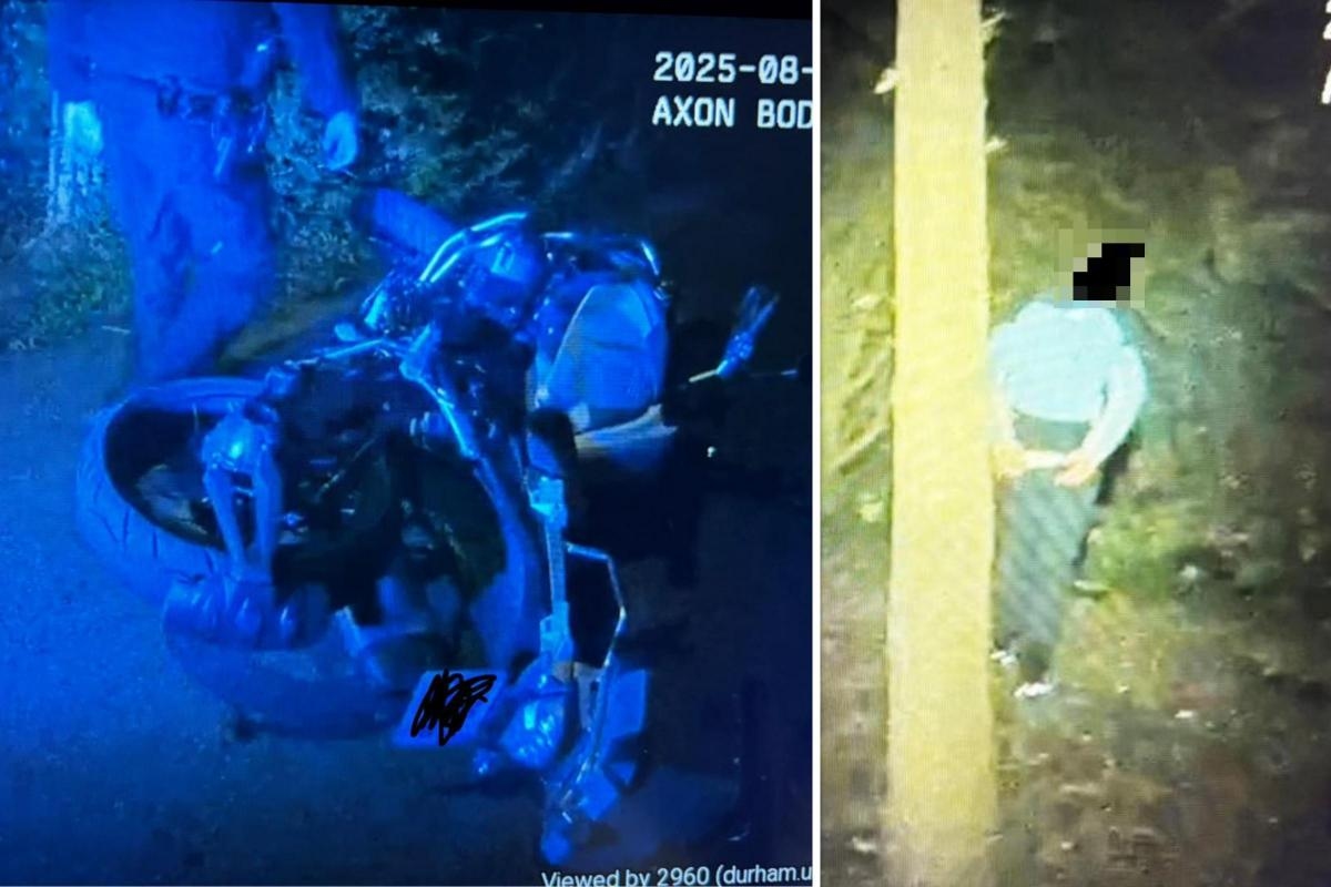 Duo on 'stolen' motorbike snared by stinger in Darlington police chase