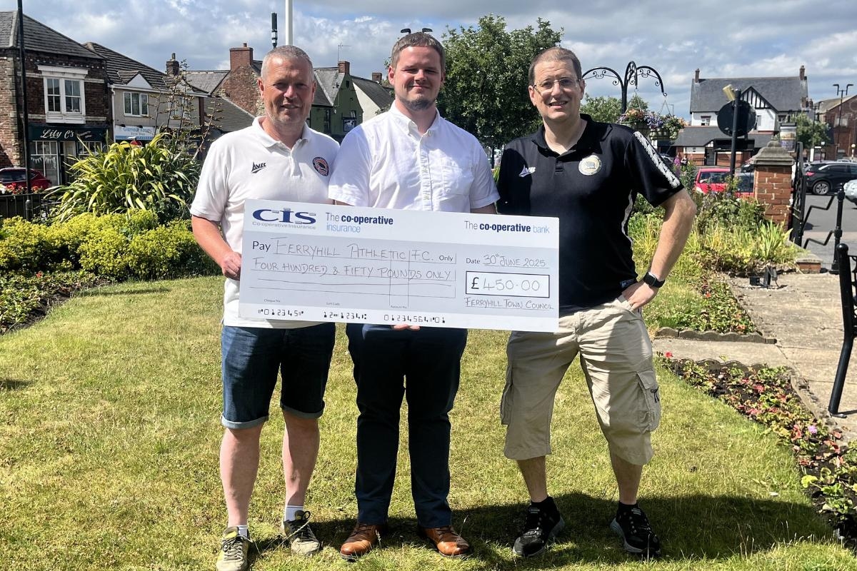County Durham football club receives funding for new tracksuits