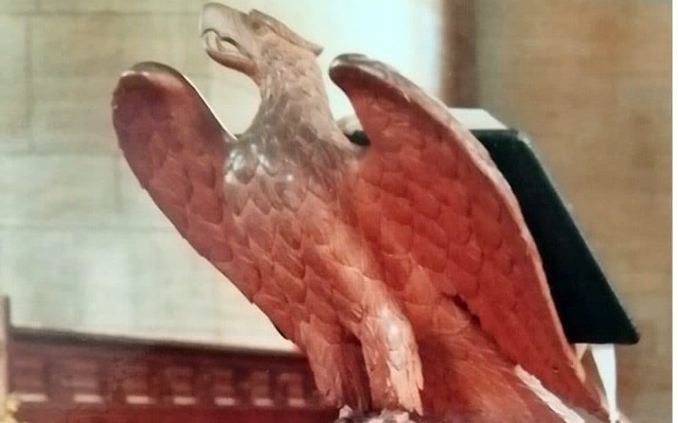 Stolen wooden eagle sawn off church lectern returned