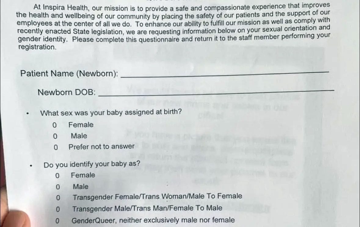 Parents asked if newborn babies identify as transgender