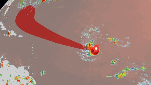 Tropical Storm Erin Slightly Stronger As It Heads West