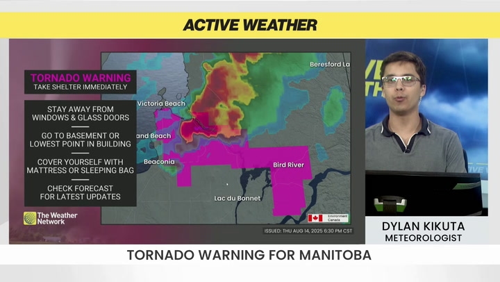 Tornado warning issued for Manitoba