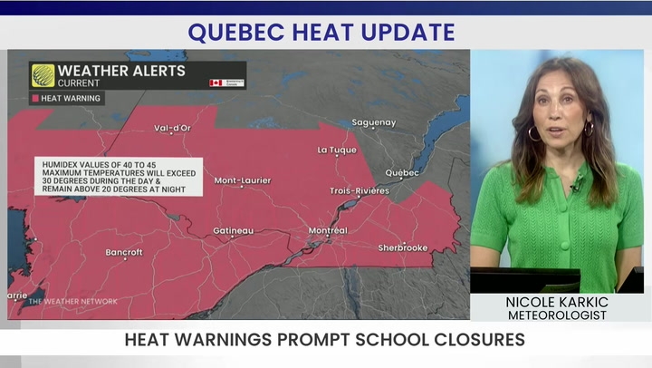 Heat warnings trigger school closure in Quebec