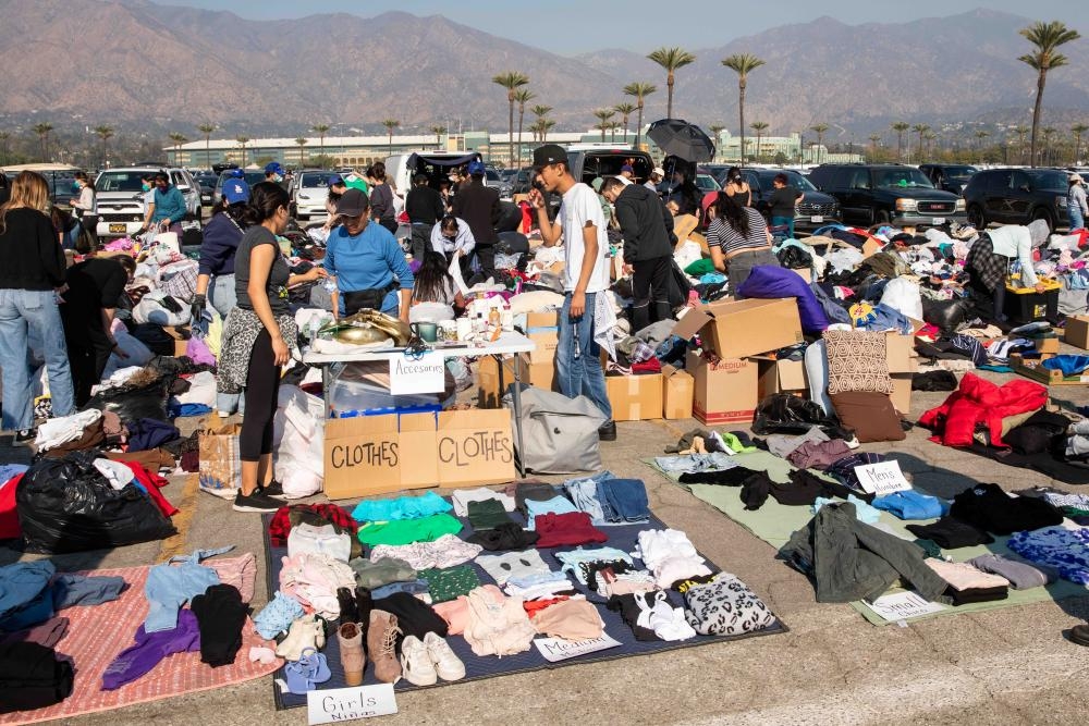 ‘Overwhelming': what happens to 50,000lb of extra LA wildfire clothing donations?