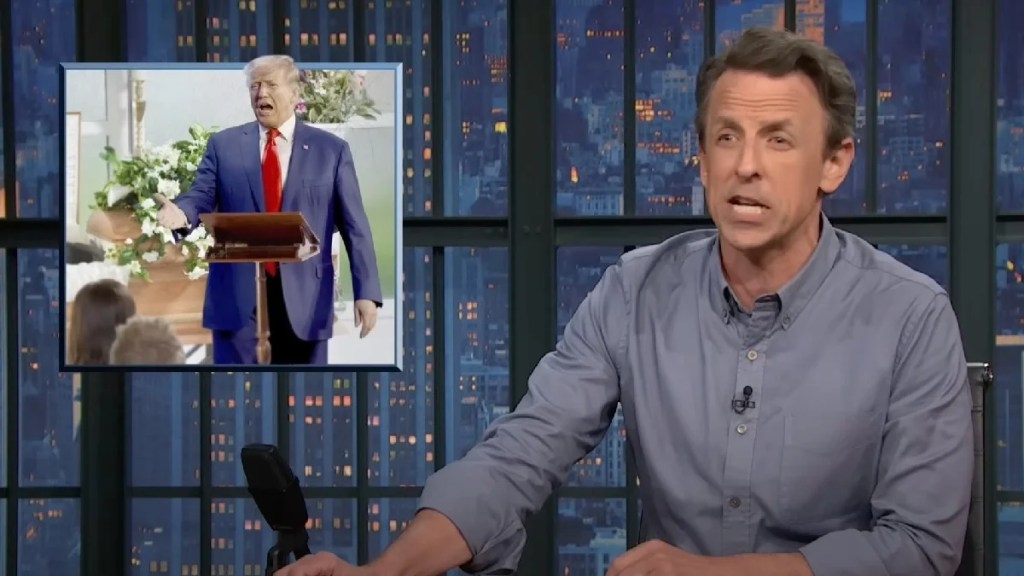 Seth Meyers Tries to Imagine Trump Giving a Eulogy With His ‘Compliment, Compliment, Searing Insult' Habit
