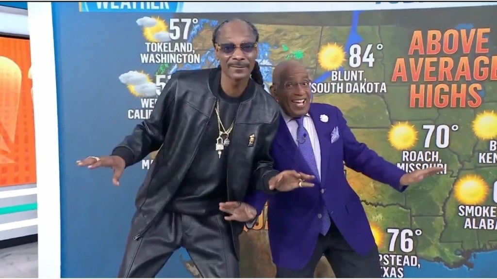 Snoop Dogg Rolls Up on Al Roker for Weed-Themed Weather Report: ‘It's 57 Degrees in Mary Jane Falls, Nevada'