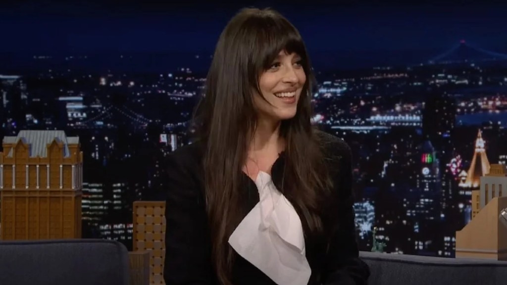 Jimmy Fallon Gives Dakota Johnson a Tissue to Cover Her Cleavage, Jokes He'll Sell It on eBay